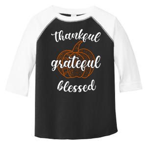 Thankful Grateful Blessed Pumpkin Fall Toddler Fine Jersey T-Shirt