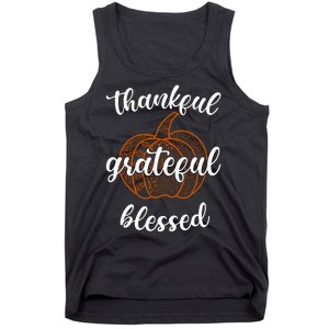 Thankful Grateful Blessed Pumpkin Fall Tank Top