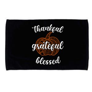 Thankful Grateful Blessed Pumpkin Fall Microfiber Hand Towel