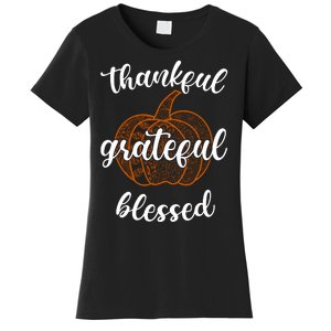 Thankful Grateful Blessed Pumpkin Fall Women's T-Shirt