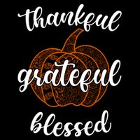 Thankful Grateful Blessed Pumpkin Fall Womens T-Shirt