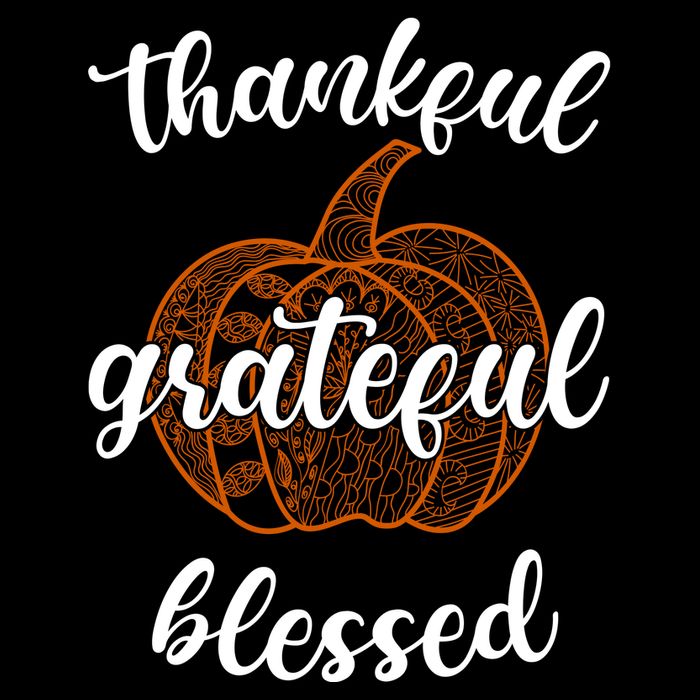 Thankful Grateful Blessed Pumpkin Fall Womens T-Shirt