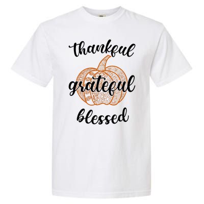 Thankful Grateful Blessed Pumpkin Fall Garment-Dyed Heavyweight T-Shirt