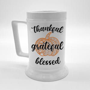 Thankful Grateful Blessed Pumpkin Fall Beer Stein