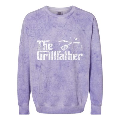 The Grillfather Bbq & Grilling Vintage Chef Colorblast Crewneck Sweatshirt