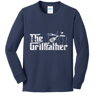 The Grillfather Bbq & Grilling Vintage Chef Kids Long Sleeve Shirt