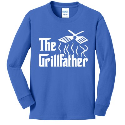 The Grillfather Bbq Grill And Smoker Barbecue Chef Gift Kids Long Sleeve Shirt