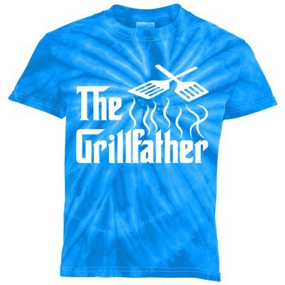 The Grillfather Bbq Grill And Smoker Barbecue Chef Gift Kids Tie-Dye T-Shirt