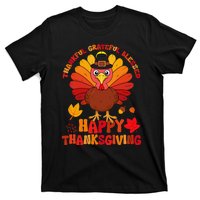 Thankful Grateful Blessed Turkey Women Happy Thanksgiving T-Shirt