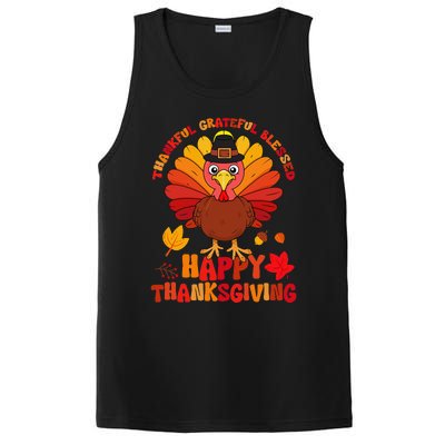 Thankful Grateful Blessed Turkey Women Happy Thanksgiving PosiCharge Competitor Tank