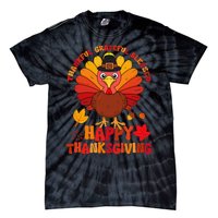 Thankful Grateful Blessed Turkey Women Happy Thanksgiving Tie-Dye T-Shirt