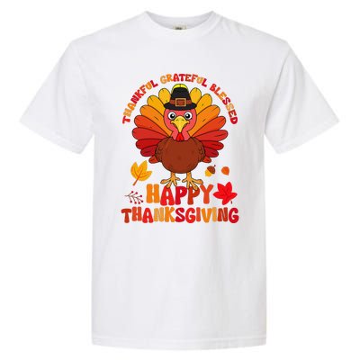 Thankful Grateful Blessed Turkey Women Happy Thanksgiving Garment-Dyed Heavyweight T-Shirt