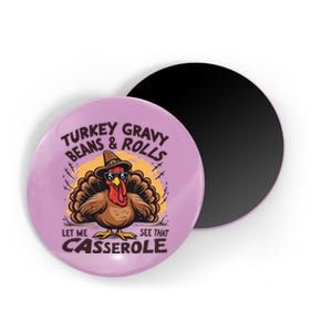 Turkey Gravy Beans And Rolls Casserole Funny Thanksgiving Magnet