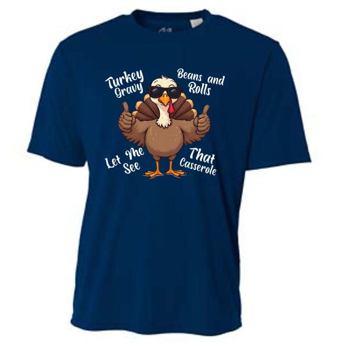 Turkey Gravy Beans And Rolls Casserole Funny Thanksgiving Cooling Performance Crew T-Shirt