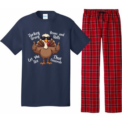 Turkey Gravy Beans And Rolls Casserole Funny Thanksgiving Pajama Set