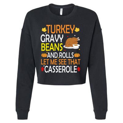 Turkey Gravy Beans And Rolls Let Me See That Casserole Cropped Pullover Crew