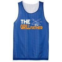 The Grillfather Bbq Griller Smoker Funny Barbecue Chef Dad Funny Gift Mesh Reversible Basketball Jersey Tank