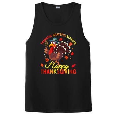 Thankful Grateful Blessed Thanksgiving Turkey PosiCharge Competitor Tank