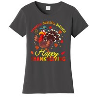 Thankful Grateful Blessed Thanksgiving Turkey Women's T-Shirt