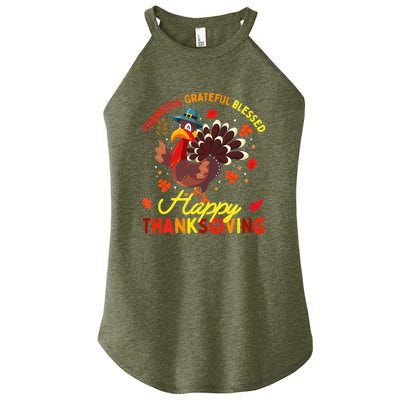 Thankful Grateful Blessed Thanksgiving Turkey Women's Perfect Tri Rocker Tank