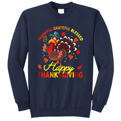 Thankful Grateful Blessed Thanksgiving Turkey Sweatshirt