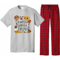 Thankful Grateful Blessed Turkey Thanksgiving Family Pajama Set