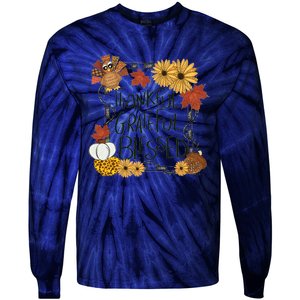 Thankful Grateful Blessed Turkey Thanksgiving Family Tie-Dye Long Sleeve Shirt