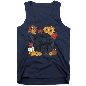 Thankful Grateful Blessed Turkey Thanksgiving Family Tank Top