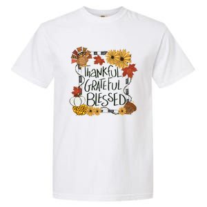 Thankful Grateful Blessed Turkey Thanksgiving Family Garment-Dyed Heavyweight T-Shirt