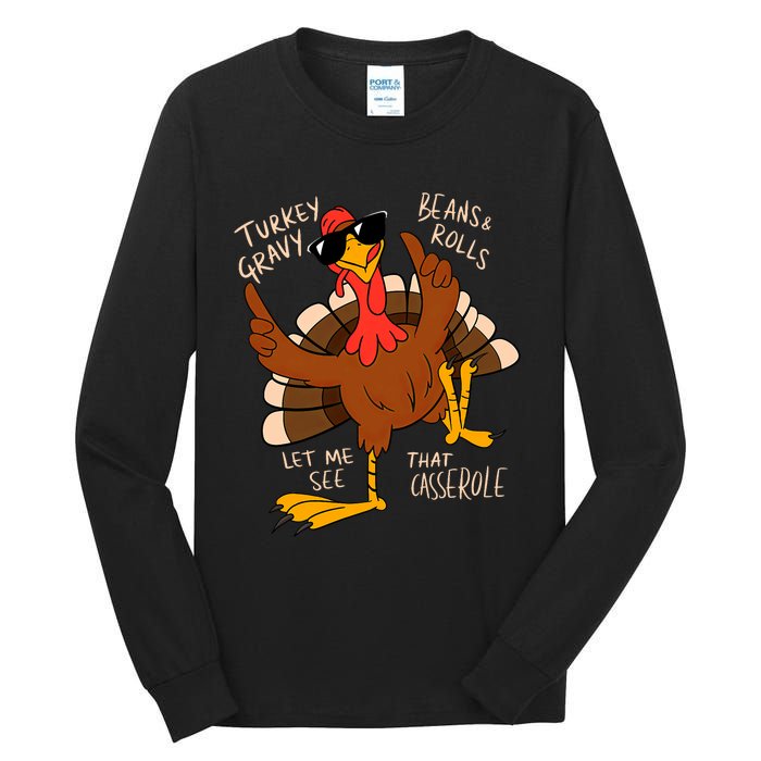 Turkey Gravy Beans And Rolls Casserole Funny Thanksgiving Tall Long Sleeve T-Shirt