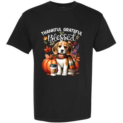 Thankful Grateful Blessed Beagle Dog Happy Fall YAll Autumn Garment-Dyed Heavyweight T-Shirt