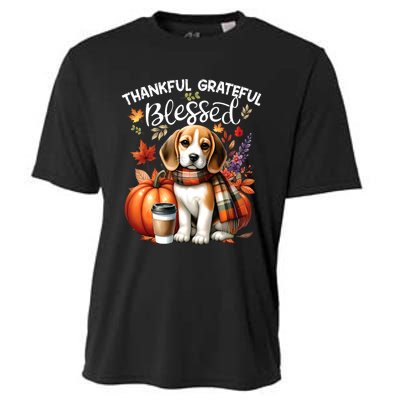 Thankful Grateful Blessed Beagle Dog Happy Fall YAll Autumn Cooling Performance Crew T-Shirt