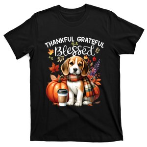 Thankful Grateful Blessed Beagle Dog Happy Fall YAll Autumn T-Shirt