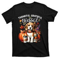 Thankful Grateful Blessed Beagle Dog Happy Fall YAll Autumn T-Shirt