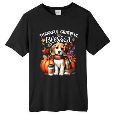 Thankful Grateful Blessed Beagle Dog Happy Fall YAll Autumn Tall Fusion ChromaSoft Performance T-Shirt