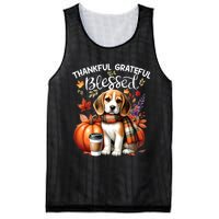 Thankful Grateful Blessed Beagle Dog Happy Fall YAll Autumn Mesh Reversible Basketball Jersey Tank