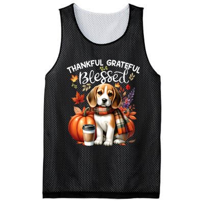 Thankful Grateful Blessed Beagle Dog Happy Fall YAll Autumn Mesh Reversible Basketball Jersey Tank