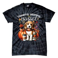 Thankful Grateful Blessed Beagle Dog Happy Fall YAll Autumn Tie-Dye T-Shirt