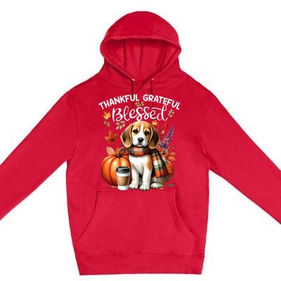 Thankful Grateful Blessed Beagle Dog Happy Fall YAll Autumn Premium Pullover Hoodie