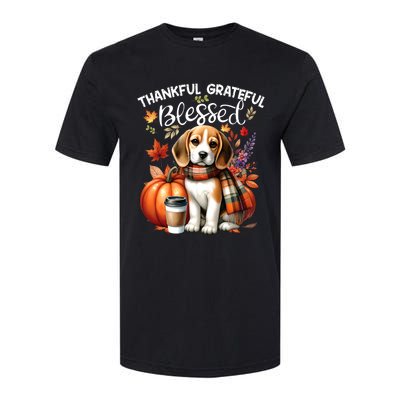 Thankful Grateful Blessed Beagle Dog Happy Fall YAll Autumn Softstyle CVC T-Shirt