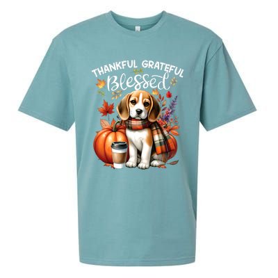 Thankful Grateful Blessed Beagle Dog Happy Fall YAll Autumn Sueded Cloud Jersey T-Shirt