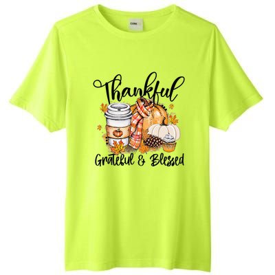 Thankful Grateful Blessed Fall Pumpkin Autumn Thanksgiving Tall Fusion ChromaSoft Performance T-Shirt