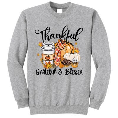 Thankful Grateful Blessed Fall Pumpkin Autumn Thanksgiving Sweatshirt