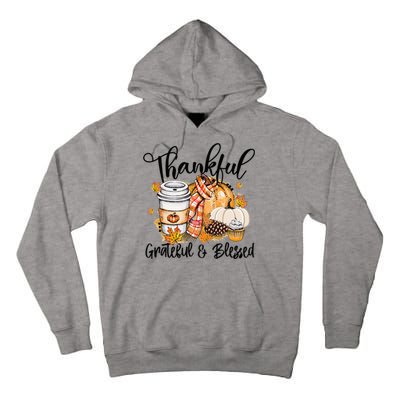 Thankful Grateful Blessed Fall Pumpkin Autumn Thanksgiving Tall Hoodie