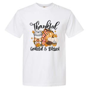 Thankful Grateful Blessed Fall Pumpkin Autumn Thanksgiving Garment-Dyed Heavyweight T-Shirt