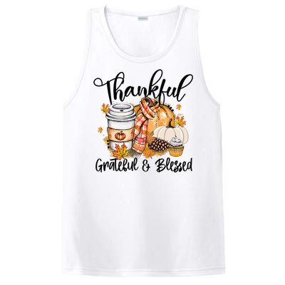 Thankful Grateful Blessed Fall Pumpkin Autumn Thanksgiving PosiCharge Competitor Tank