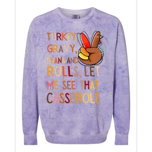 Turkey Gravy Beans And Rolls Let Me See That Casserole Colorblast Crewneck Sweatshirt