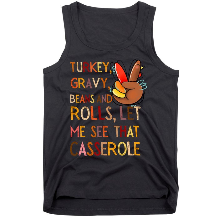 Turkey Gravy Beans And Rolls Let Me See That Casserole Tank Top