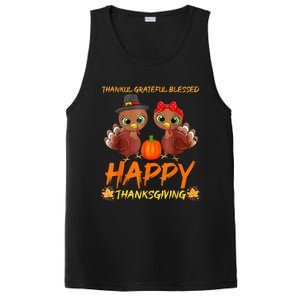 Thankful Grateful Blessed Happy Thanksgiving Turkey PosiCharge Competitor Tank