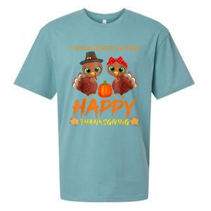 Thankful Grateful Blessed Happy Thanksgiving Turkey Sueded Cloud Jersey T-Shirt